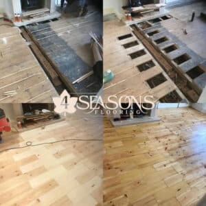 Pine floor repairs and sanding