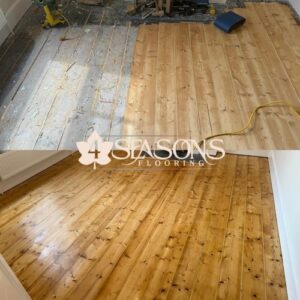 pine floor gap filling sanding and sealing