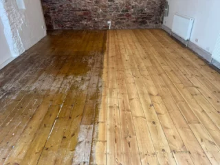 Pine flooring, gap filled, sanded and light finish.  #finishstrong #FinishStrongFriday #finishingtouches #finishingtouchesgroup