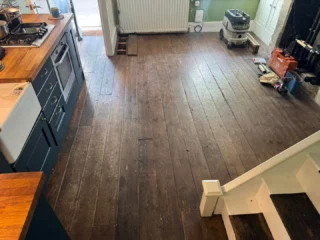 Original pine floor boards, sanded and filled and oiled 👌