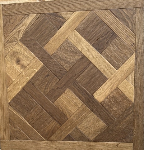 smoked oak versailles parquet panels